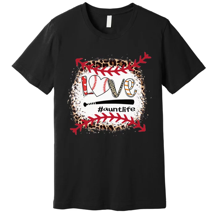 Love Baseball Aunt Tee Baseball Aunt Leopard Premium T-Shirt