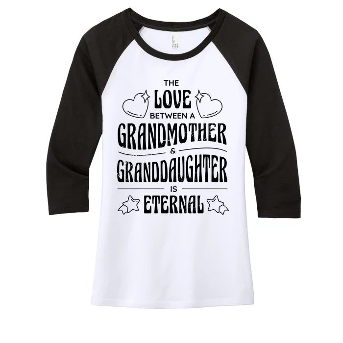 Love Between A Grandmother And Granddaughter Is Eternal Women's Tri-Blend 3/4-Sleeve Raglan Shirt