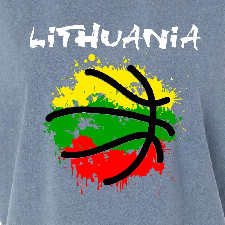 Lithuania Basketball Abstract - Lithuania Strong Basketball Garment-Dyed Women's Muscle Tee