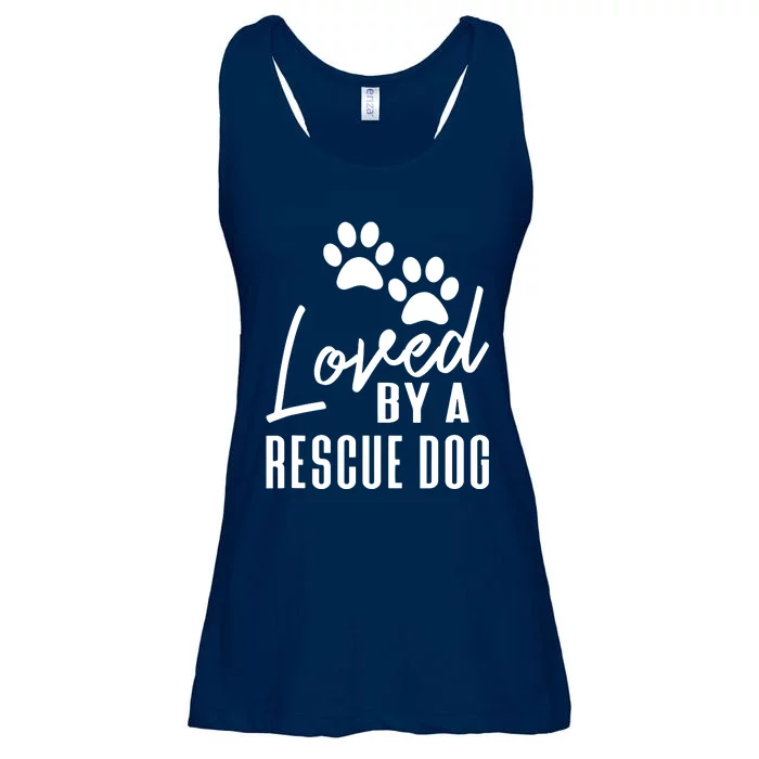 Loved By A Rescue Dog Foster Mom Rescue Dad Ladies Essential Flowy Tank