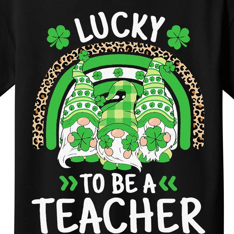 Luckyo Be Aeacher St Patricks Day Rainbow Shamrock Gnome Kids T-Shirt