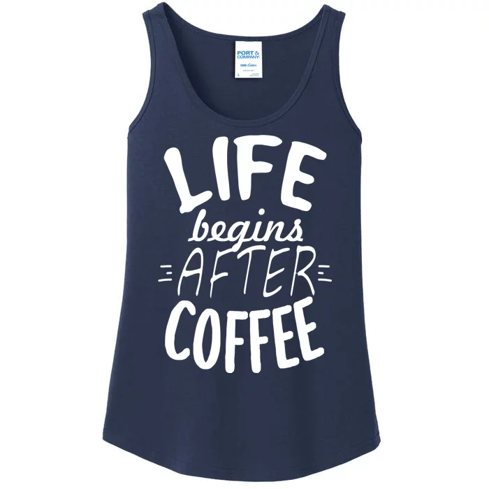 Life Begins After Coffee Ladies Essential Tank