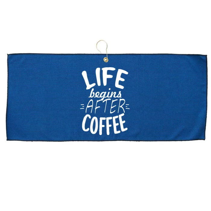 Life Begins After Coffee Large Microfiber Waffle Golf Towel