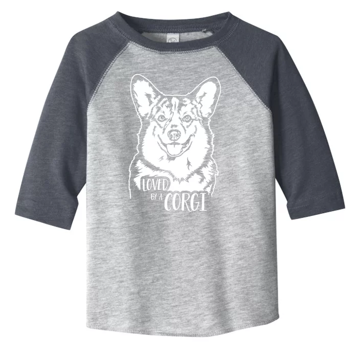 Loved By A Corgi Saying Dog Design Welsh Corgi Dog Mom Meaningful Gift Toddler Fine Jersey T-Shirt