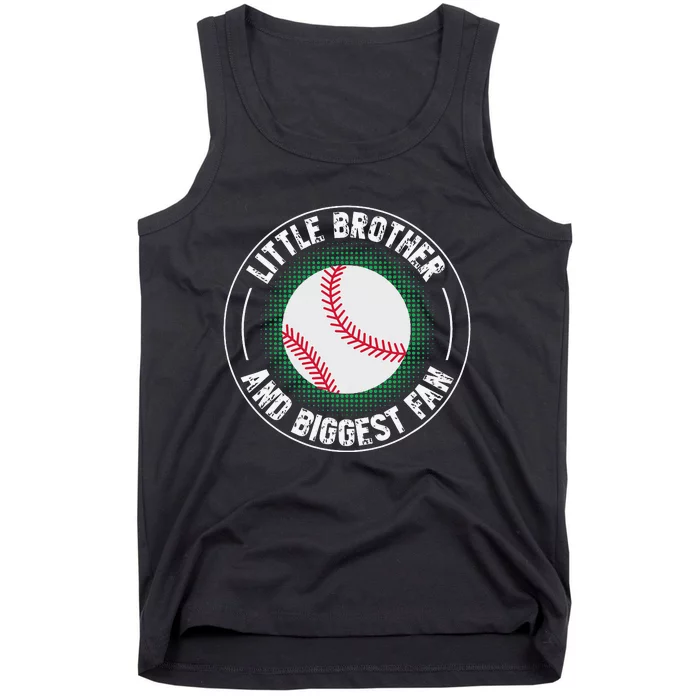 Little Brother And Biggest Fan Baseball Match Tank Top