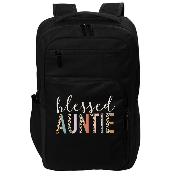 Leopard Blessed Auntie Aunt gift for mother''s day Impact Tech Backpack