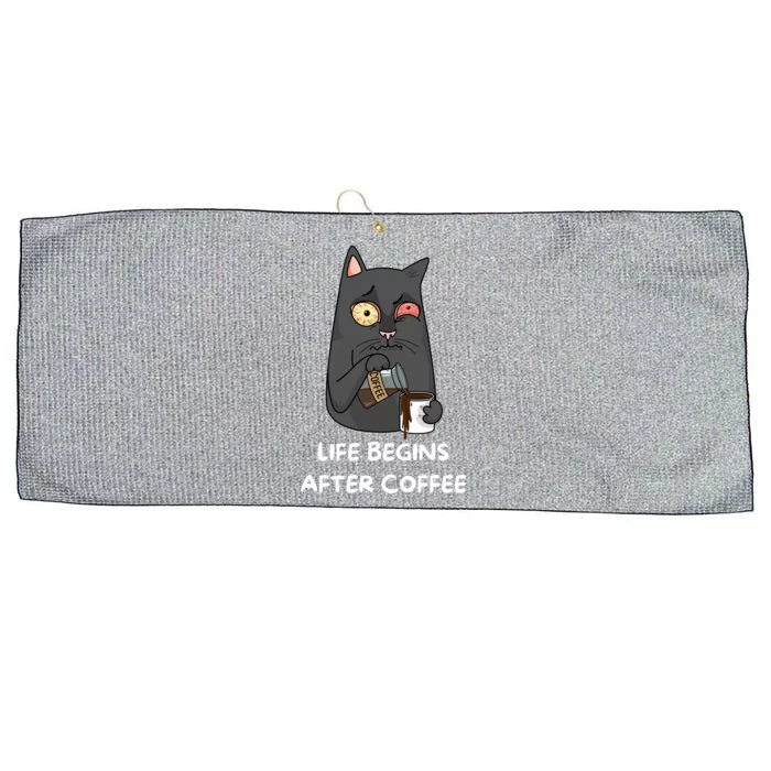 Life Begins After Coffee Large Microfiber Waffle Golf Towel