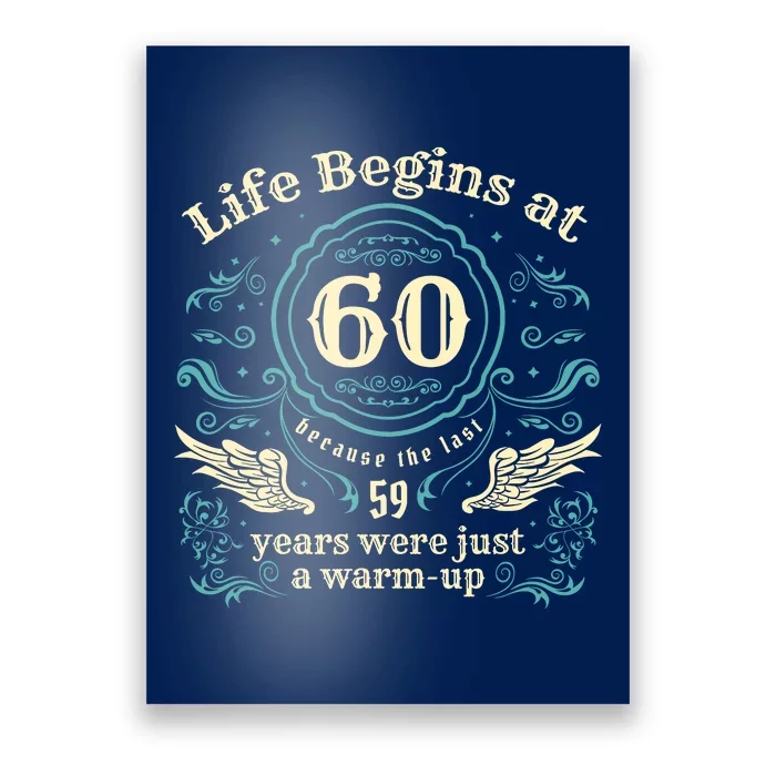 Life Begins At 60 Vintage 60 Years Old 60th Birthday Poster