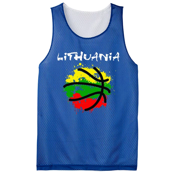 Lithuania Basketball Abstract Lithuania Strong Mesh Reversible Basketball Jersey Tank