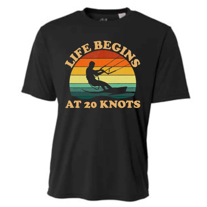 Life Begins At 20 Knots Kiteboarding Cooling Performance Crew T-Shirt