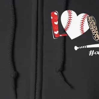 Love Baseball Aunt Baseball Aunt Full Zip Hoodie