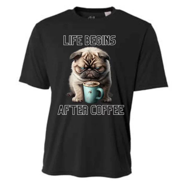 Life Begins After Coffee, Coffee Lover Cooling Performance Crew T-Shirt