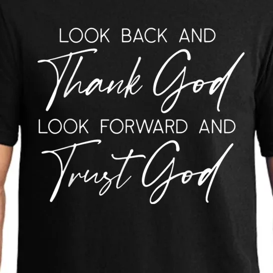 Look Back And Thank God Jesus Christian Faith Inspirational Pajama Set