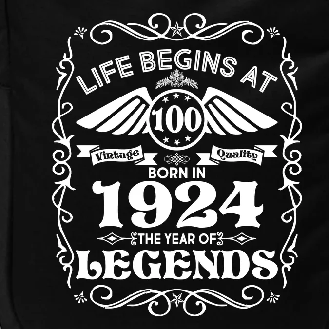 Life Begins At 100 Born In 1924 Year Of Legends Impact Tech Backpack