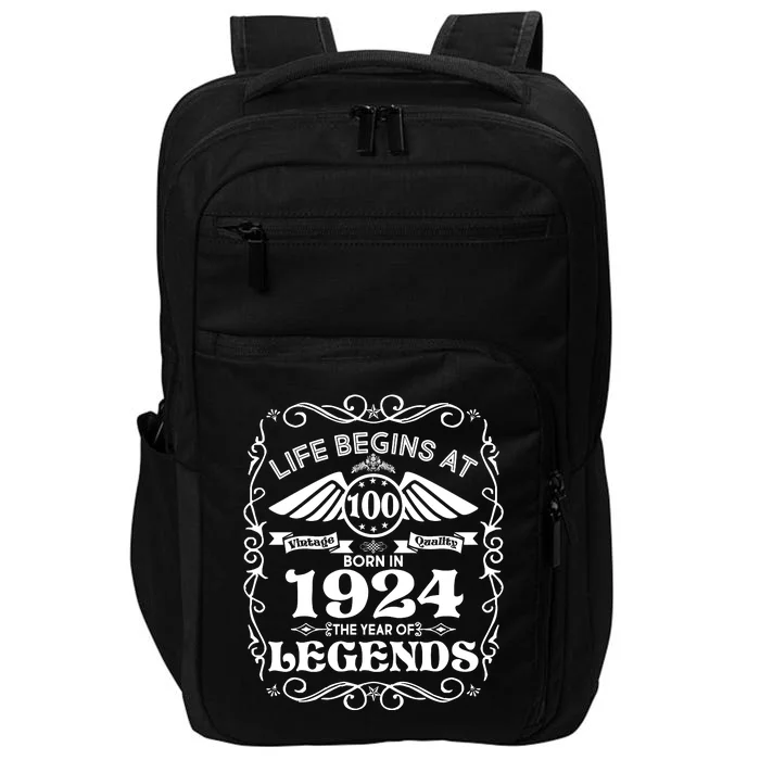 Life Begins At 100 Born In 1924 Year Of Legends Impact Tech Backpack