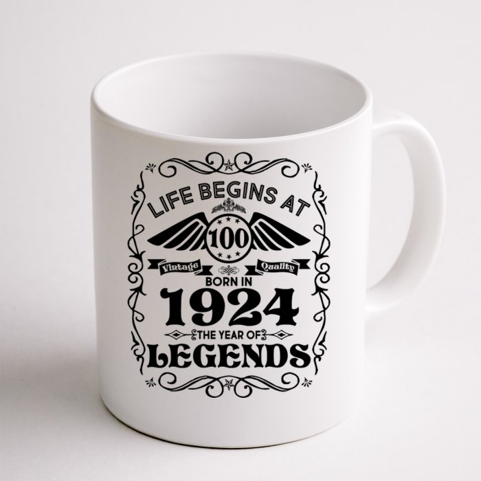 Life Begins At 100 Born In 1924 Year Of Legends Front & Back Coffee Mug