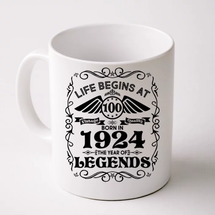 Life Begins At 100 Born In 1924 Year Of Legends Front & Back Coffee Mug