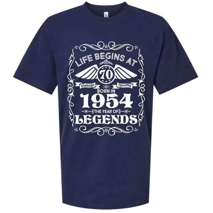 Life Begins At 70 Born In 1954 Year Of Legends Sueded Cloud Jersey T-Shirt