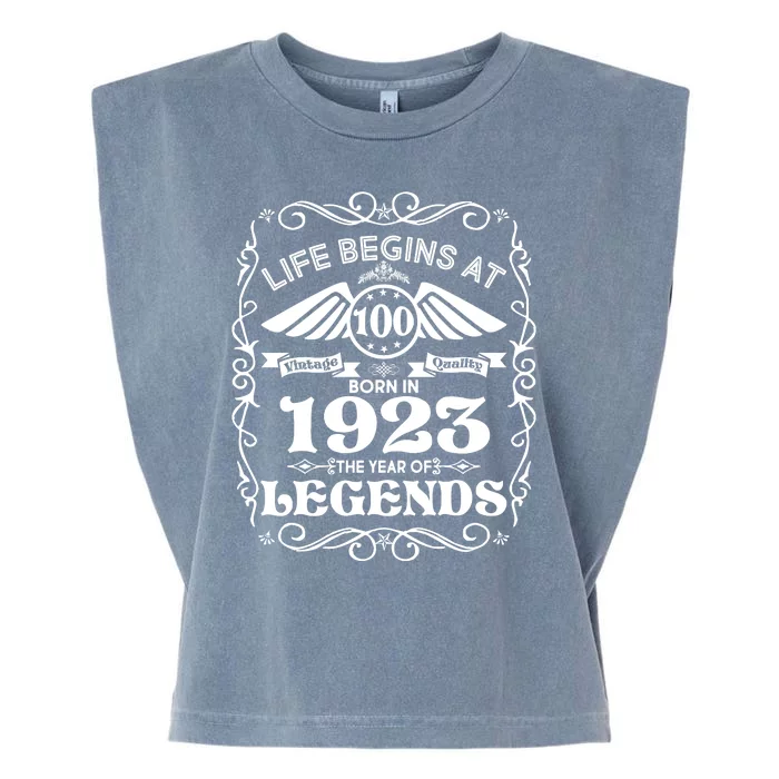 Life Begins At 100 Born In 1923 Year Of Legends Garment-Dyed Women's Muscle Tee