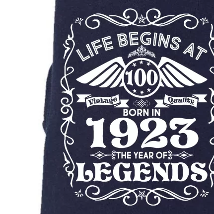 Life Begins At 100 Born In 1923 Year Of Legends Doggie 3-End Fleece Hoodie