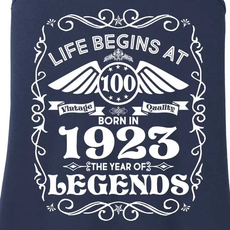 Life Begins At 100 Born In 1923 Year Of Legends Ladies Essential Tank