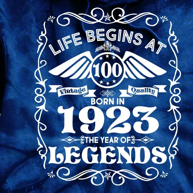 Life Begins At 100 Born In 1923 Year Of Legends Tie Dye Hoodie