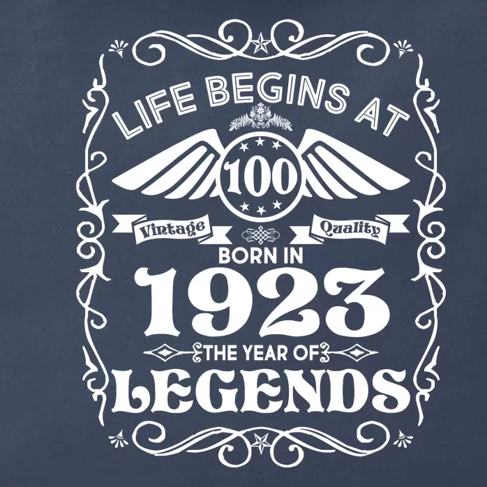 Life Begins At 100 Born In 1923 Year Of Legends Zip Tote Bag