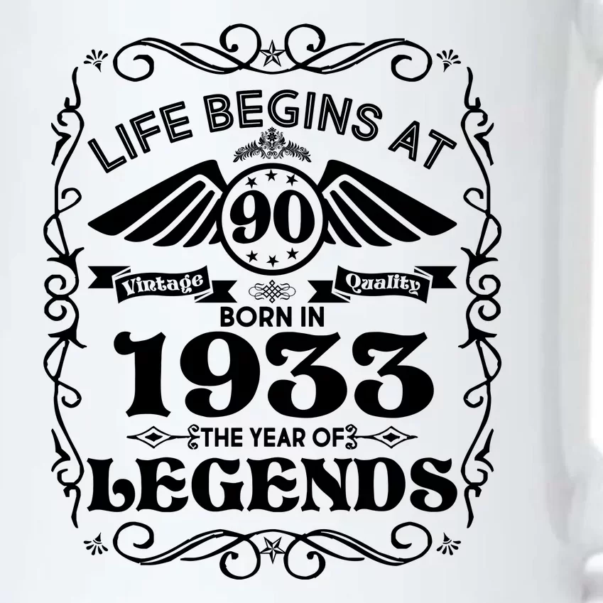 Life Begins At 90 Born In 1933 Year Of Legends Black Color Changing Mug