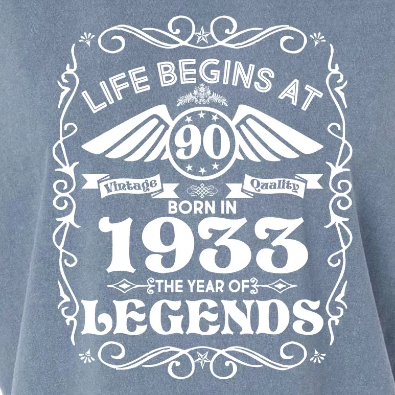 Life Begins At 90 Born In 1933 Year Of Legends Garment-Dyed Women's Muscle Tee