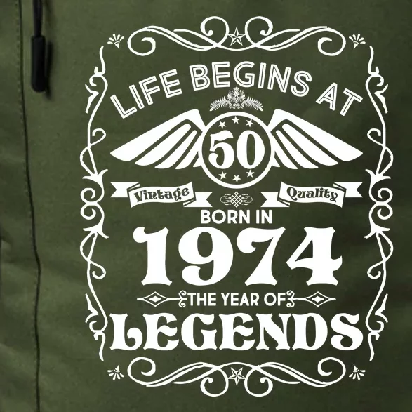 Life Begins At 50 Born In 1974 Year Of Legends Daily Commute Backpack