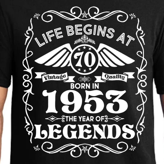 Life Begins At 70 Born In 1953 Year Of Legends Pajama Set