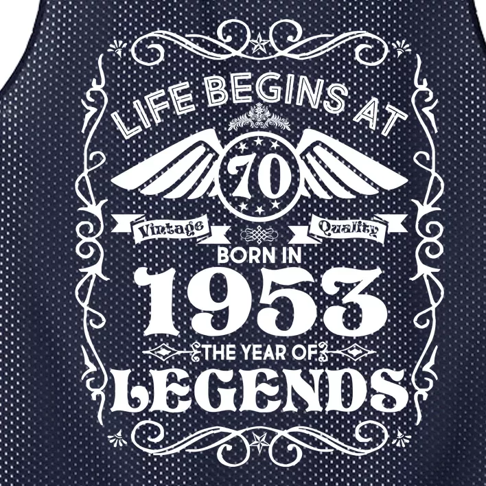 Life Begins At 70 Born In 1953 Year Of Legends Mesh Reversible Basketball Jersey Tank