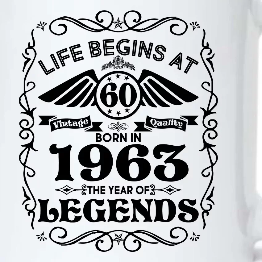 Life Begins At 60 Born In 1963 Year Of Legends Black Color Changing Mug