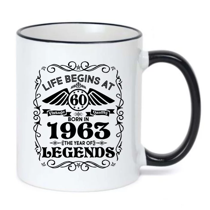 Life Begins At 60 Born In 1963 Year Of Legends Black Color Changing Mug