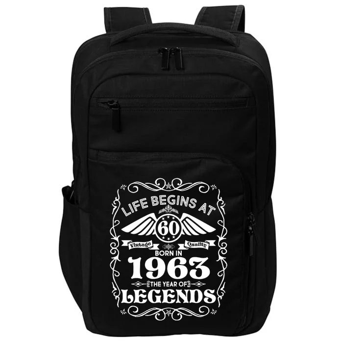 Life Begins At 60 Born In 1963 Year Of Legends Impact Tech Backpack