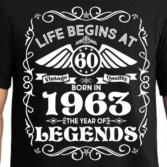 Life Begins At 60 Born In 1963 Year Of Legends Pajama Set