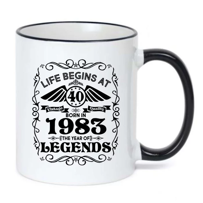 Life Begins At 40 Born In 1983 Year Of Legends Black Color Changing Mug