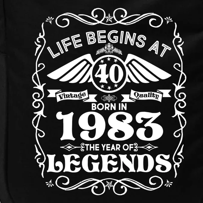 Life Begins At 40 Born In 1983 Year Of Legends Impact Tech Backpack