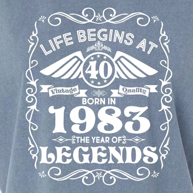 Life Begins At 40 Born In 1983 Year Of Legends Garment-Dyed Women's Muscle Tee