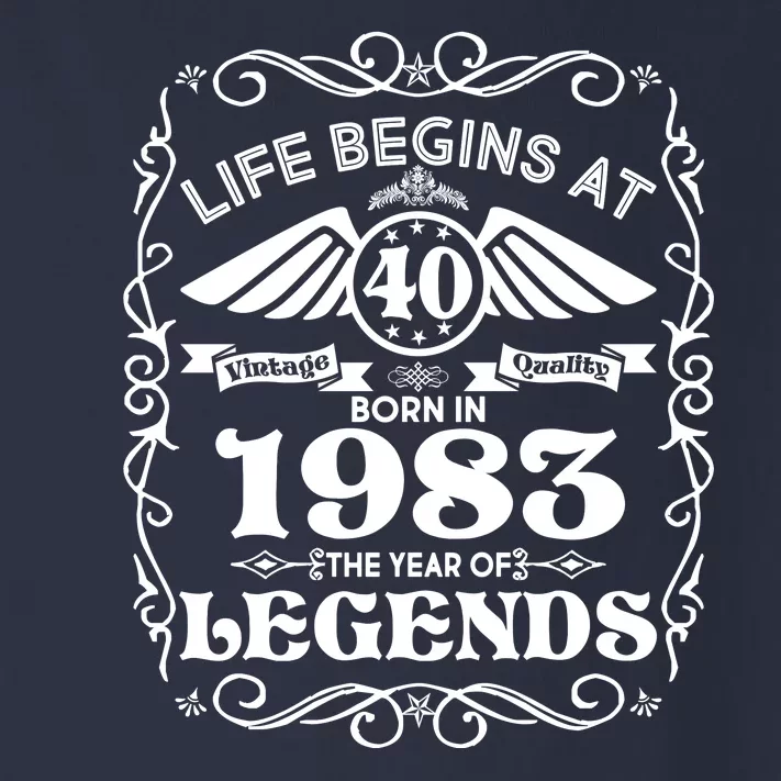 Life Begins At 40 Born In 1983 Year Of Legends Toddler Long Sleeve Shirt