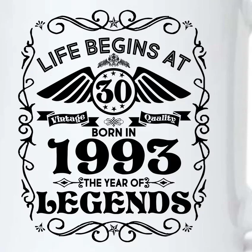 Life Begins At 30 Born In 1993 Year Of Legends Black Color Changing Mug