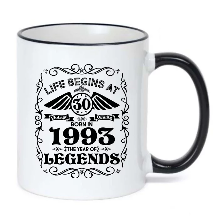 Life Begins At 30 Born In 1993 Year Of Legends Black Color Changing Mug