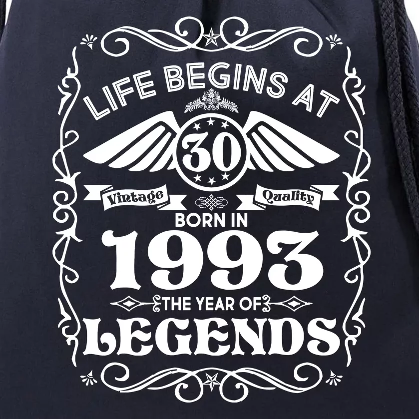 Life Begins At 30 Born In 1993 Year Of Legends Drawstring Bag