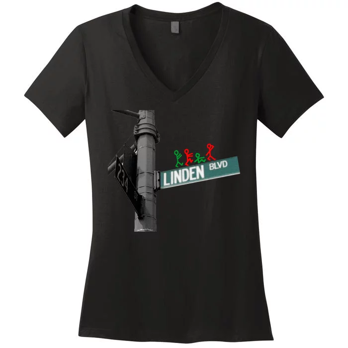 Linden Blvd A Tribe Called Quest Women's V-Neck T-Shirt