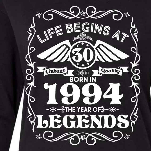 Life Begins At 30 Born In 1994 Year Of Legends Womens Cotton Relaxed Long Sleeve T-Shirt