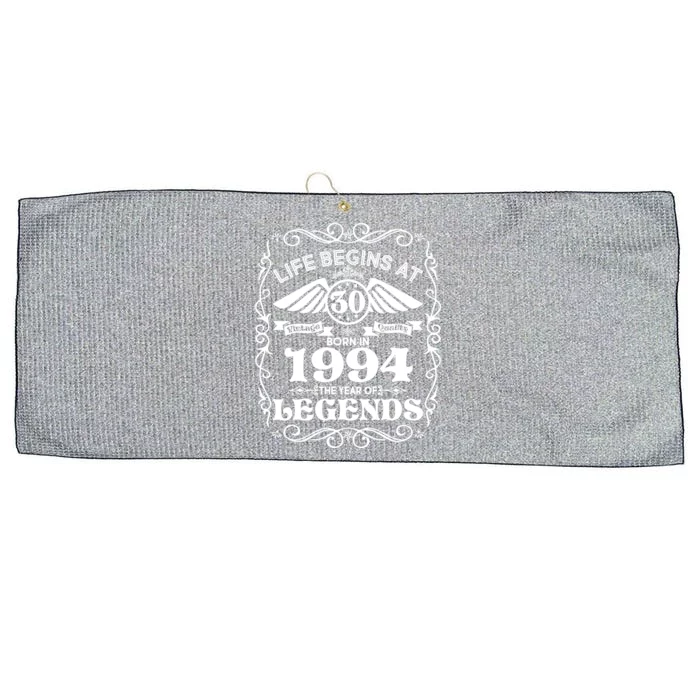 Life Begins At 30 Born In 1994 Year Of Legends Large Microfiber Waffle Golf Towel