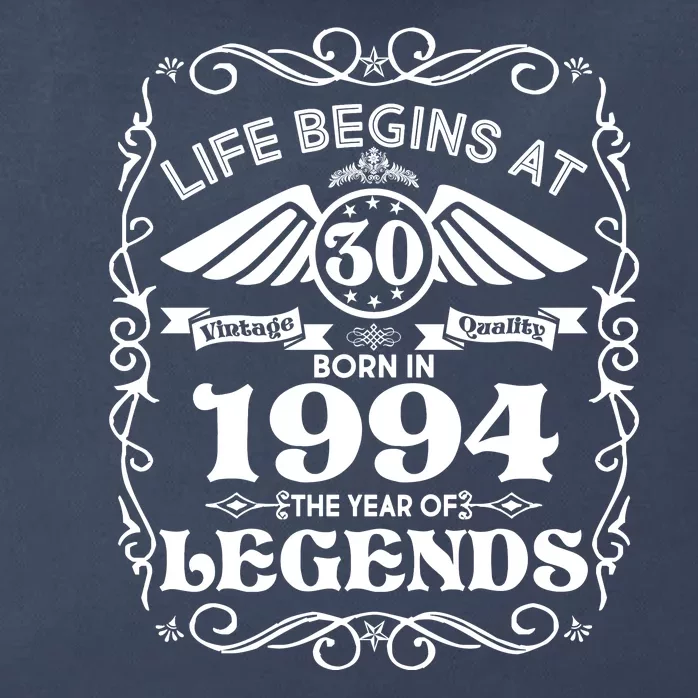 Life Begins At 30 Born In 1994 Year Of Legends Zip Tote Bag