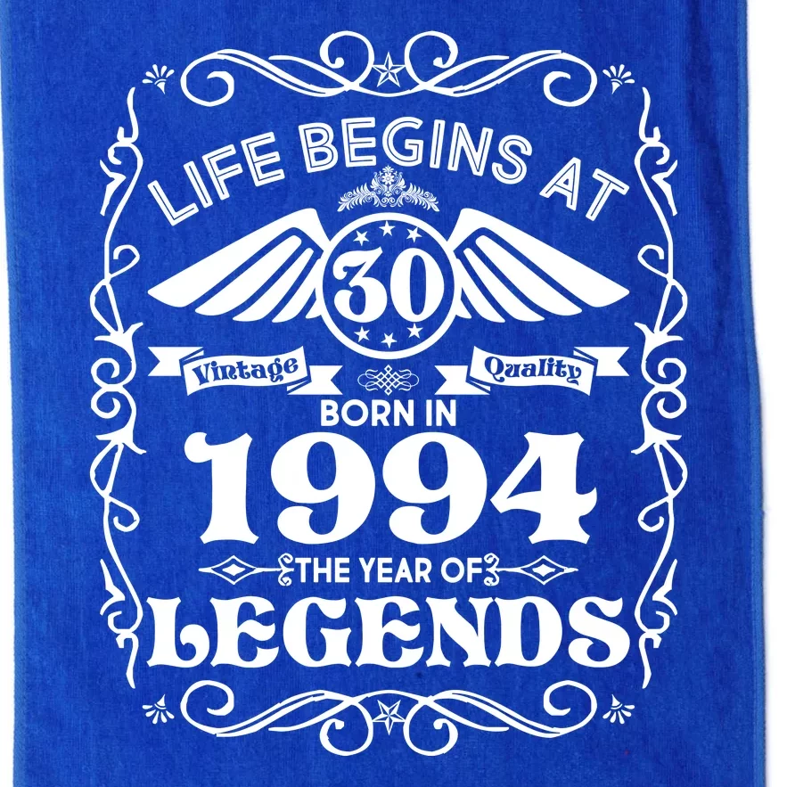 Life Begins At 30 Born In 1994 Year Of Legends Platinum Collection Golf Towel