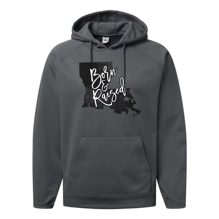 Louisiana Born And Raised Performance Fleece Hoodie