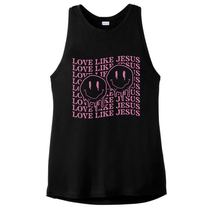 Look Back And Thank God Jesus Christian Faith Inspirational Ladies Tri-Blend Wicking Tank